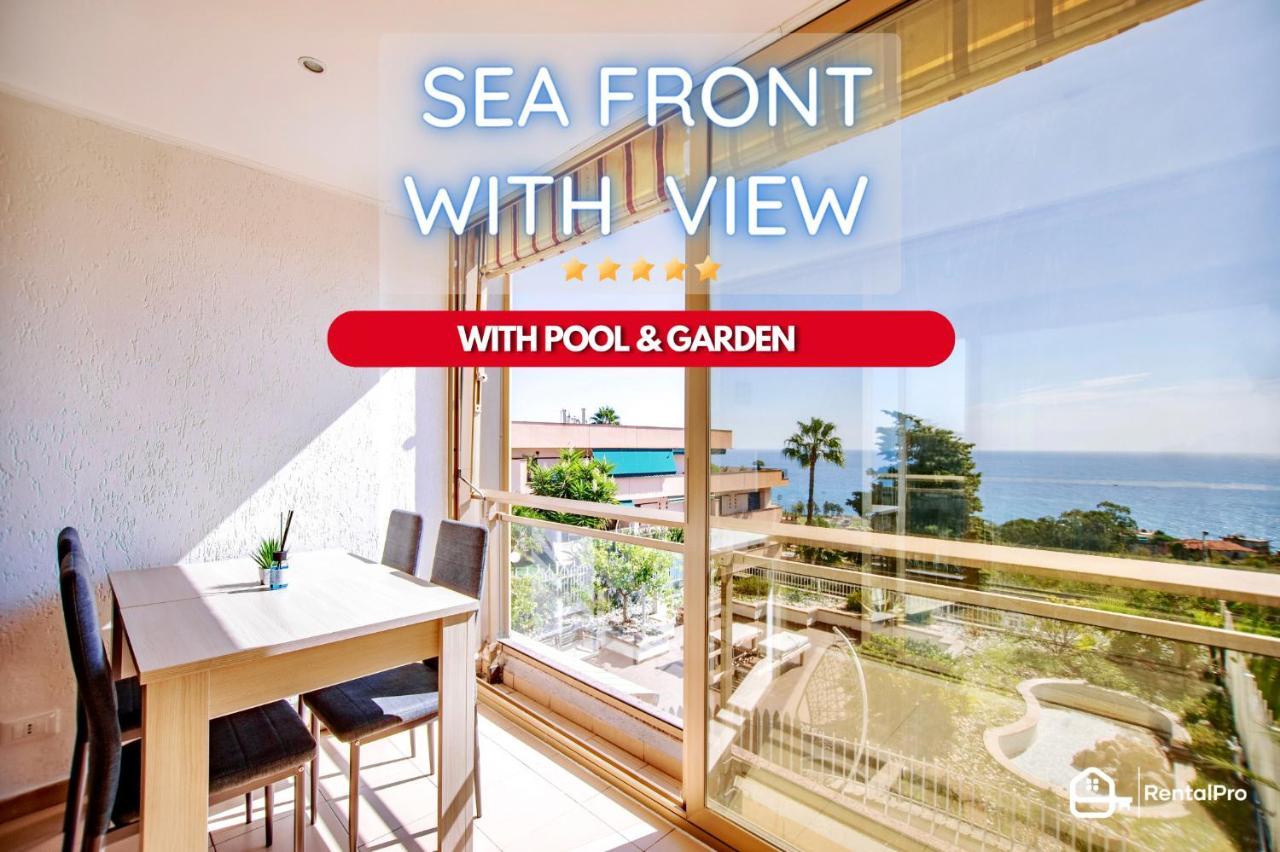 サンレモFree Parking-Sea View, With Pool & Gardenアパートメント エクステリア 写真
